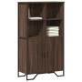 Tall brown oak veneer wooden sideboard 79.5x35.5x137.5 cm by , Sideboards - Ref: Foro24-3295311, Price: 120,58 €, Discount: %