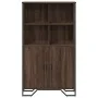 Tall brown oak veneer wooden sideboard 79.5x35.5x137.5 cm by , Sideboards - Ref: Foro24-3295311, Price: 119,10 €, Discount: %