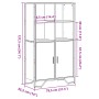 Hoher Schrank aus braunem Eichen-Ingenieurholz, 79,5x35,5x137,5 cm. von , Sideboards - Ref: Foro24-3295311, Preis: 120,58 €, ...