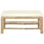Reposapiés de jardín bambú con cojín blanco crema by vidaXL, Modular outdoor sofas - Ref: Foro24-313147, Price: 92,04 €, Disc...