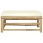Reposapiés de jardín bambú con cojín blanco crema by vidaXL, Modular outdoor sofas - Ref: Foro24-313147, Price: 92,04 €, Disc...