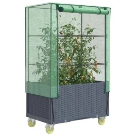 Raised bed with greenhouse cover in rattan look 80x50x182 cm by , Pots and planters - Ref: Foro24-4015836, Price: 126,49 €, D...