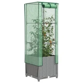 Raised bed with greenhouse cover in rattan look 40x40x139 cm by , Pots and planters - Ref: Foro24-4015855, Price: 54,37 €, Di...