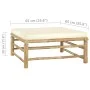 Reposapiés de jardín bambú con cojín blanco crema by vidaXL, Modular outdoor sofas - Ref: Foro24-313147, Price: 92,04 €, Disc...