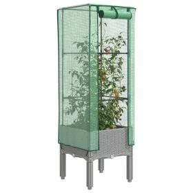 Hochbeet mit Gewächshausabdeckung im Rattan-Look, 40x40x140 cm. von , Töpfe und Pflanzgefäße - Ref: Foro24-4015860, Preis: 41...