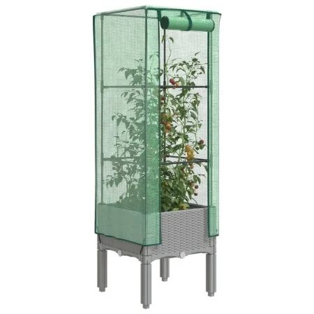 Hochbeet mit Gewächshausabdeckung im Rattan-Look, 40x40x140 cm. von , Töpfe und Pflanzgefäße - Ref: Foro24-4015860, Preis: 41...