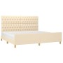 Estructura de cama con cabecero de tela color crema 200x200 cm