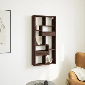 Engineered wood brown oak wall cabinet 50x15x100 cm by , Shelves and shelves - Ref: Foro24-854559, Price: 42,06 €, Discount: %