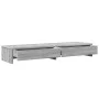 Monitor stand with Sonoma gray wood drawers 100x27x15 cm by , Computer bases and risers - Ref: Foro24-854675, Price: 43,77 €,...