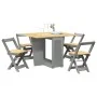 Folding butterfly dining set 5 pieces Crown gray pine wood by , Furniture sets for kitchens and dining rooms - Ref: Foro24-32...