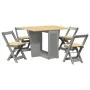 Folding butterfly dining set 5 pieces Crown gray pine wood by , Furniture sets for kitchens and dining rooms - Ref: Foro24-32...