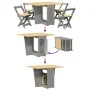 Folding butterfly dining set 5 pieces Crown gray pine wood by , Furniture sets for kitchens and dining rooms - Ref: Foro24-32...