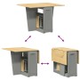 Folding butterfly dining set 5 pieces Crown gray pine wood by , Furniture sets for kitchens and dining rooms - Ref: Foro24-32...
