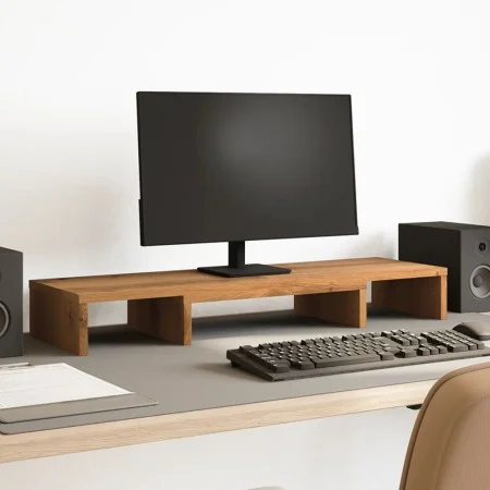 Adjustable oak artisan screen riser support 80x24x10.5cm by , Computer bases and risers - Ref: Foro24-854642, Price: 33,89 €,...