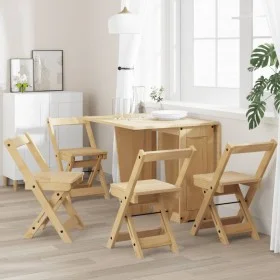 Folding dining chairs 4 pcs Crown pine wood brown wax by , Folding stools and chairs - Ref: Foro24-4013434, Price: 154,43 €, ...