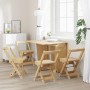 Folding dining chairs 4 pcs Crown pine wood brown wax by , Folding stools and chairs - Ref: Foro24-4013434, Price: 157,81 €, ...