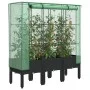 Raised bed with greenhouse cover in rattan appearance 120x40x140 cm by , Pots and planters - Ref: Foro24-4015820, Price: 105,...