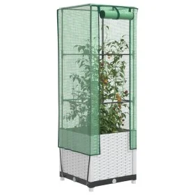 Hochbeet mit Gewächshausabdeckung im Rattan-Look 40x40x139 cm von , Töpfe und Pflanzgefäße - Ref: Foro24-4015841, Preis: 51,2...