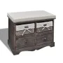 Paulownia wood storage bench in brown 62x33x42 cm by , Benches for halls and storage - Ref: Foro24-240791, Price: 105,56 €, D...