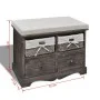 Paulownia wood storage bench in brown 62x33x42 cm by , Benches for halls and storage - Ref: Foro24-240791, Price: 105,56 €, D...