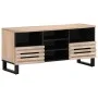 Solid mango wood TV stand 100x34x46 cm by , CD and DVD storage - Ref: Foro24-377527, Price: 83,68 €, Discount: %