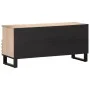 Solid mango wood TV stand 100x34x46 cm by , CD and DVD storage - Ref: Foro24-377527, Price: 83,68 €, Discount: %