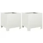 Jardineras 2 unidades acero blanco 30x30x30 cm de , Maceteros y jardineras - Ref: Foro24-851188, Precio: 58,59 €, Descuento: %