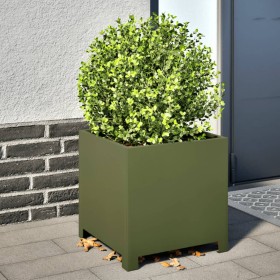 Pflanzgefäß aus olivgrünem Stahl, 40x40x40 cm. von , Töpfe und Pflanzgefäße - Ref: Foro24-851205, Preis: 52,57 €, Rabatt: %