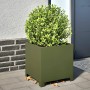Pflanzgefäß aus olivgrünem Stahl, 40x40x40 cm. von , Töpfe und Pflanzgefäße - Ref: Foro24-851205, Preis: 52,57 €, Rabatt: %