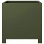 Olive green steel planter 40x40x40 cm by , Pots and planters - Ref: Foro24-851205, Price: 51,64 €, Discount: %