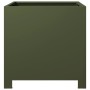 Pflanzgefäß aus olivgrünem Stahl, 40x40x40 cm. von , Töpfe und Pflanzgefäße - Ref: Foro24-851205, Preis: 52,57 €, Rabatt: %