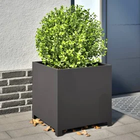 Jardinera de acero negra 50x50x50 cm de , Maceteros y jardineras - Ref: Foro24-851213, Precio: 69,38 €, Descuento: %