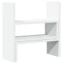 Adjustable white wooden desktop organizer 40x17x41 cm by , Computer bases and risers - Ref: Foro24-854760, Price: 23,68 €, Di...