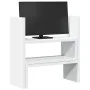 Adjustable white wooden desktop organizer 40x17x41 cm by , Computer bases and risers - Ref: Foro24-854760, Price: 23,68 €, Di...