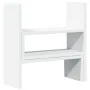Verstellbarer Schreibtischorganisator aus Holz in Weiß, 40x17x41 cm. von , Computersockel und -erhöhungen - Ref: Foro24-85476...
