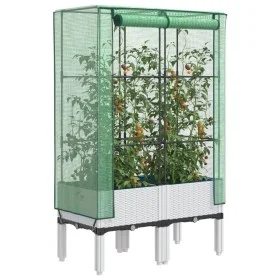 Raised bed with greenhouse cover in rattan look 80x40x140 cm by , Pots and planters - Ref: Foro24-4015847, Price: 68,58 €, Di...