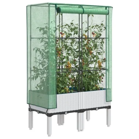 Hochbeet mit Gewächshausabdeckung im Rattan-Look, 80x40x140 cm. von , Töpfe und Pflanzgefäße - Ref: Foro24-4015847, Preis: 68...