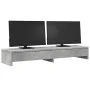Monitor stand made of gray concrete and wood drawers, measuring 100x27x15 cm. by , Computer bases and risers - Ref: Foro24-85...