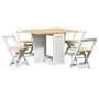 Folding butterfly dining set 5 pieces Crown white pine wood by , Furniture sets for kitchens and dining rooms - Ref: Foro24-3...