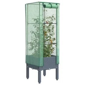 Raised bed with greenhouse cover in rattan appearance 40x40x140 cm by , Pots and planters - Ref: Foro24-4015832, Price: 50,71...