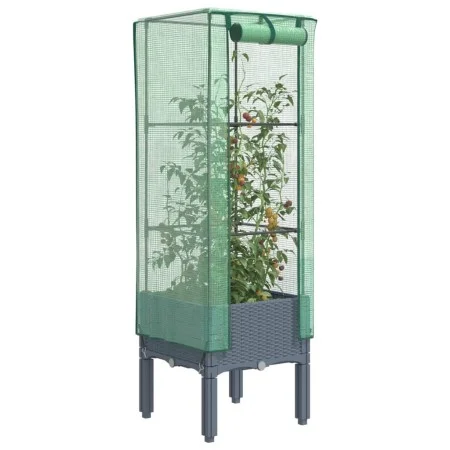 Hochbeet mit Gewächshausabdeckung im Rattan-Look, 40x40x140 cm. von , Töpfe und Pflanzgefäße - Ref: Foro24-4015832, Preis: 50...