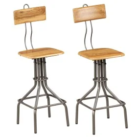 Kitchen stools, 2 units, solid reclaimed teak wood. by , Kitchen stools - Ref: Foro24-245807, Price: 141,59 €, Discount: %