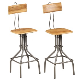 Küchenhocker, 2 Stück, Massivholz aus recyceltem Teakholz von , Küchenhocker - Ref: Foro24-245807, Preis: 142,93 €, Rabatt: %