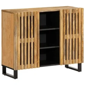 Massiver Sideboard aus grobem Mangoholz 90x34x75 cm von , Schließfächer und Lagerschränke - Ref: Foro24-377574, Preis: 194,35...