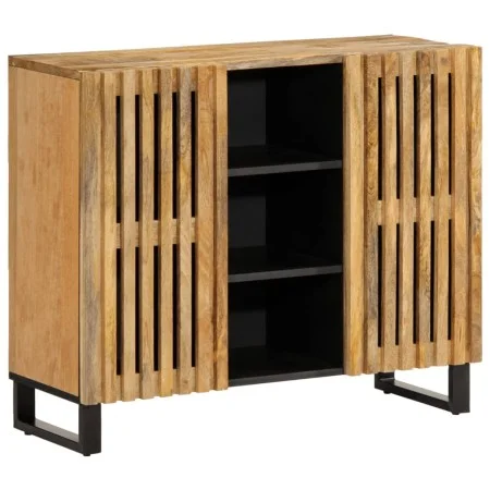 Massiver Sideboard aus grobem Mangoholz 90x34x75 cm von , Schließfächer und Lagerschränke - Ref: Foro24-377574, Preis: 194,35...