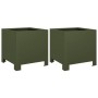 Jardineras 2 unidades acero verde oliva 30x30x30 cm von , Töpfe und Pflanzgefäße - Ref: Foro24-851192, Preis: 59,63 €, Rabatt: %