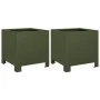 Jardineras 2 unidades acero verde oliva 30x30x30 cm by , Pots and planters - Ref: Foro24-851192, Price: 58,59 €, Discount: %