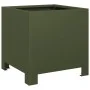 Jardineras 2 unidades acero verde oliva 30x30x30 cm by , Pots and planters - Ref: Foro24-851192, Price: 58,59 €, Discount: %