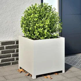 Weißer Stahl-Pflanzkübel 50x50x50 cm von , Töpfe und Pflanzgefäße - Ref: Foro24-851214, Preis: 70,53 €, Rabatt: %