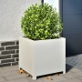 Jardinera de acero blanca 50x50x50 cm by , Pots and planters - Ref: Foro24-851214, Price: 73,45 €, Discount: %